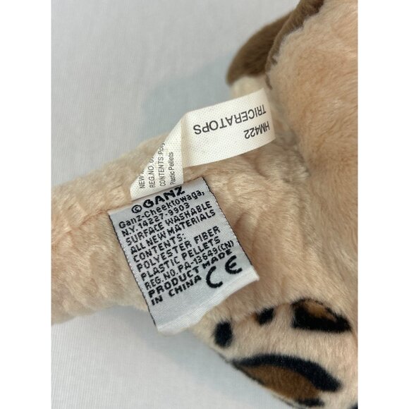 Ganz Webkinz Triceratops Dinosaur Plush Toy Beige Brown Spotted HM422 - Picture 6 of 8